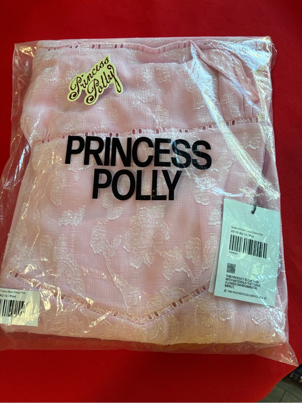 Princess Polly South Of France Maxi Dress Pink Size 10 Retail $99 - Picture 8 of 13